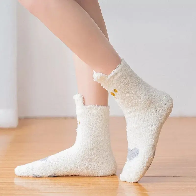 Funny Animal Fuzzy Socks Women Best Bulk Bed Socks Slouch Socks Cotton Towel Socks Girl Warm Thermal Fluffy Home Floor Socks images - 6