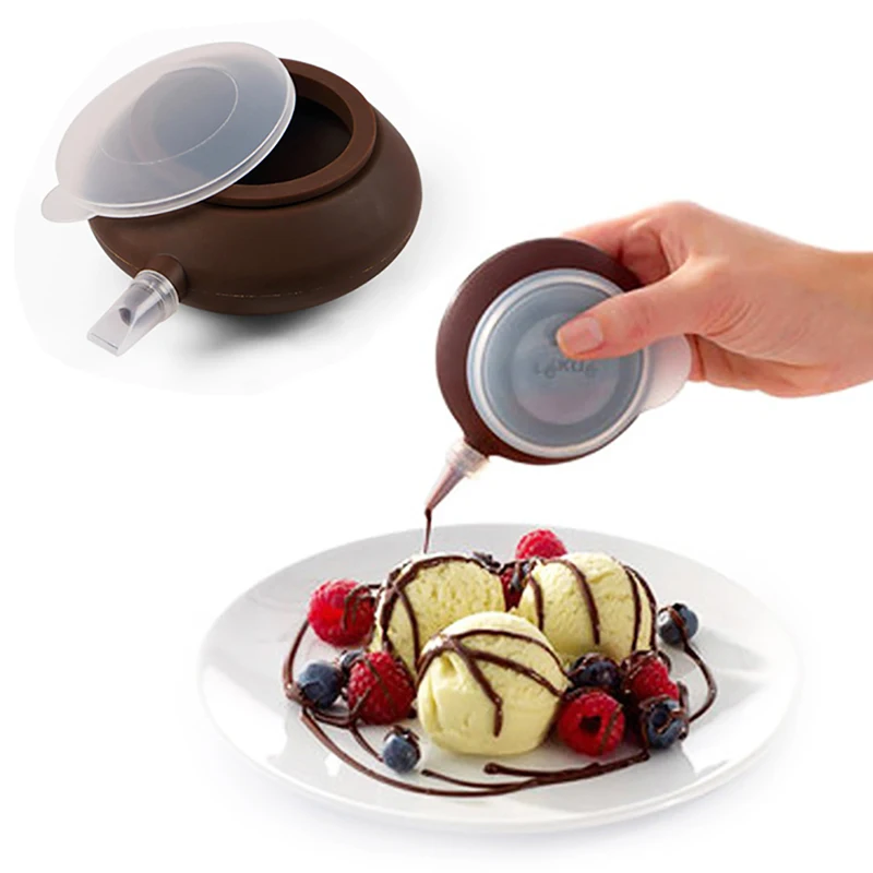 Силиконовый кондитерский горшок сделай сам с 2 насадками для глазировки чайник