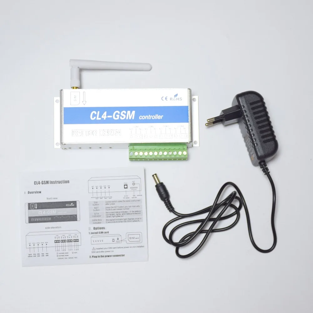 Беспроводной GSM SMS умный пульт дистанционного включения/выключения контроллер CL4-GSM с 4 релейными выходами для интеллектуального выключателя системы безопасности