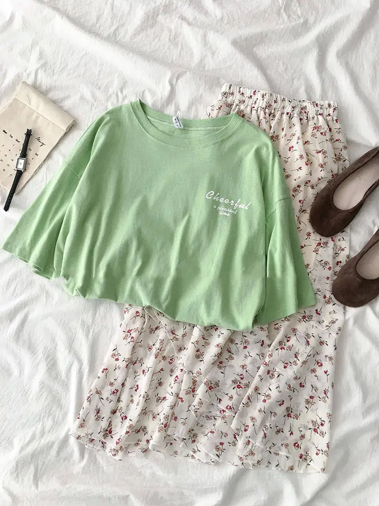 Женский костюм Лето 2020 Женская обувь в Корейском стиле новый комплект одежды