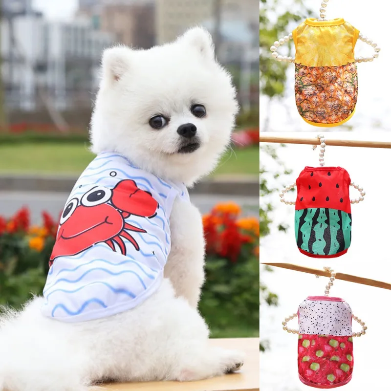 

Printed Dog Vest Shirt Summer Dog Clothes Soft Breathable Mesh T Shirts Comfortable Pet Clothing For Dogs Cats Puppy Costumes