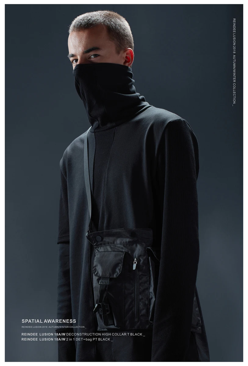 Reindee lusion deconstructed high collar t turtleneck  therma insulation techwear darkwear ninjawear streetwear