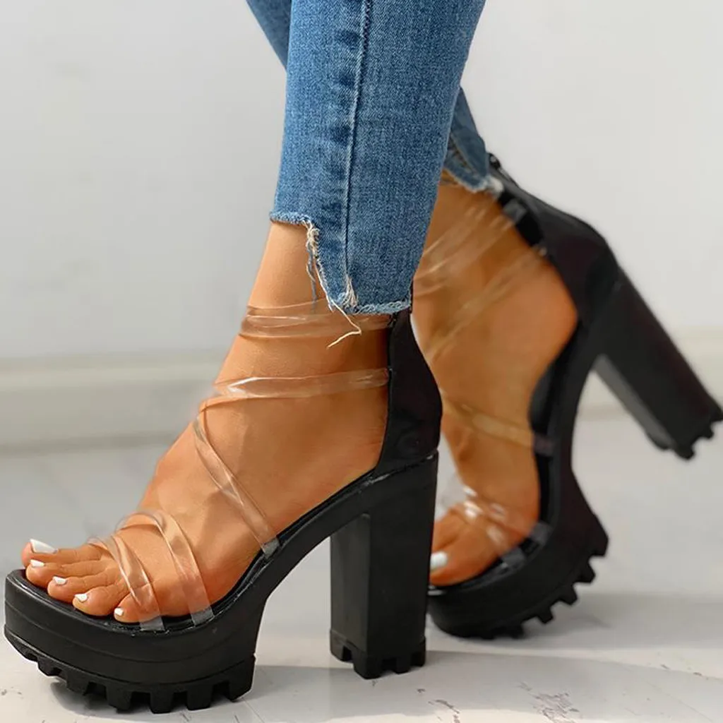 Женские Водонепроницаемые туфли на высоком каблуке сандалии платформе