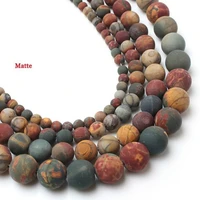 8 mm natural matte picasso jasper beads for jewelry making diy bracelets fashion accessories