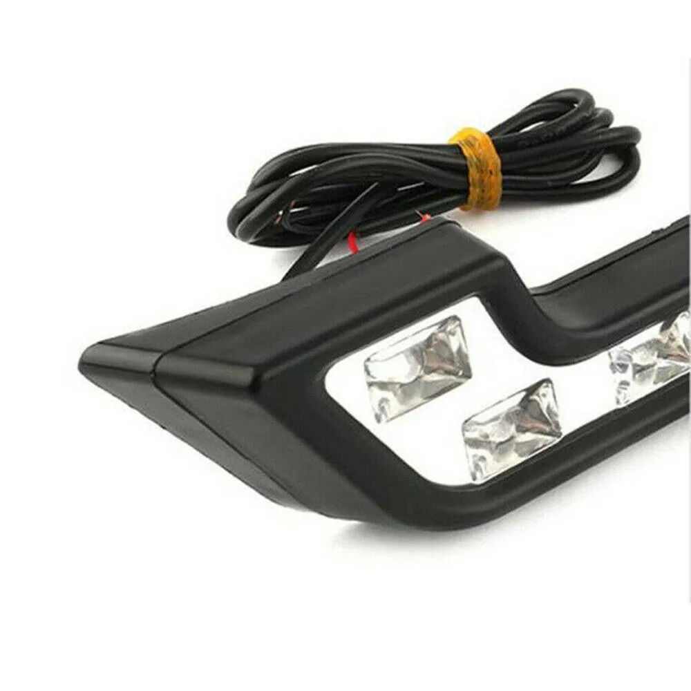 

2pcs Super White 6 LED Car 12V Daytime Running Light Driving Fog Lamp L-Shaped ABS Plastics Brand New Car Lights Signal Lamp