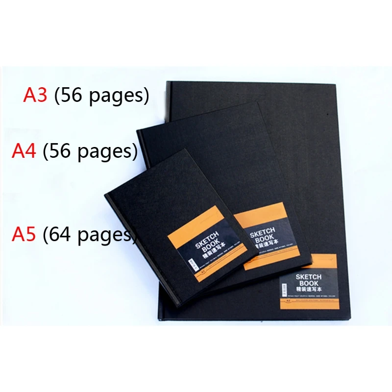 

D0AD Sketch Book A3/A4/A5 for Drawing Painting Diary Sketch Book Memo Pad Notebook School Supplies Portable Art Artists Supplies