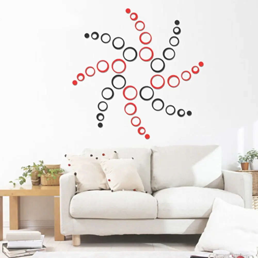 DIY круги наклейки на стену Детские Съемная декорация для спальной 3D искусство ТВ
