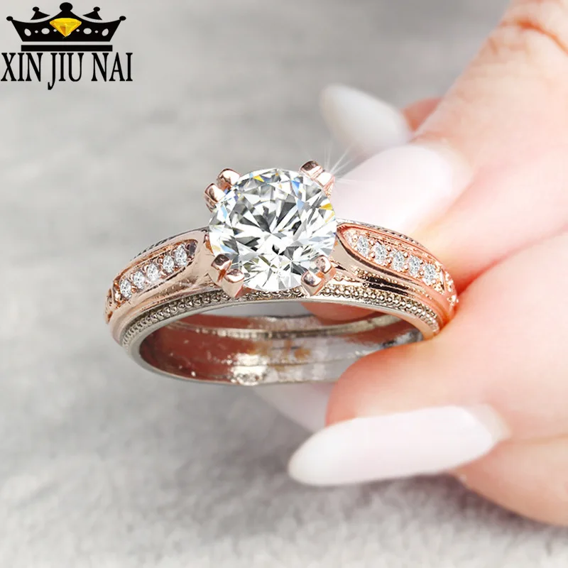 3 вида цветов классическое обручальное кольцо Anillos Mujer Shellhard шампанское