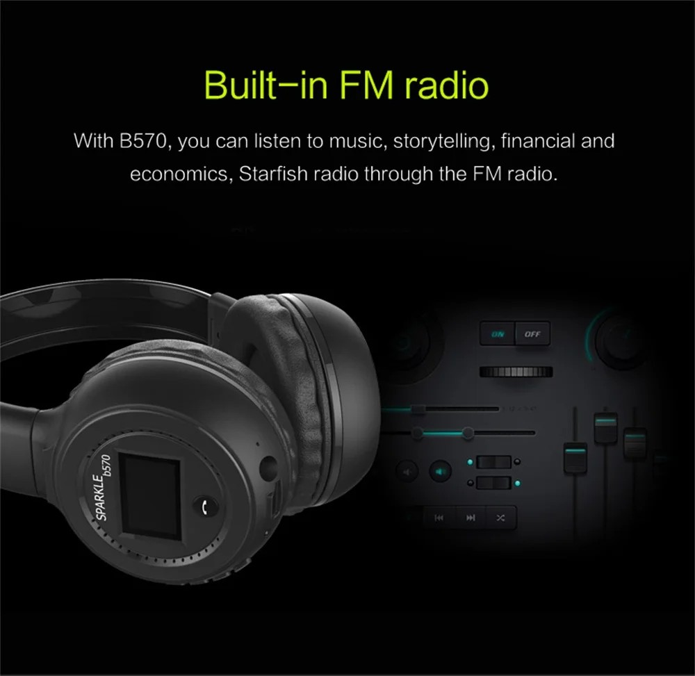 ZEALOT B570 стерео Bluetooth Беспроводные наушники с микрофоном гарнитура Handsfree fm радио