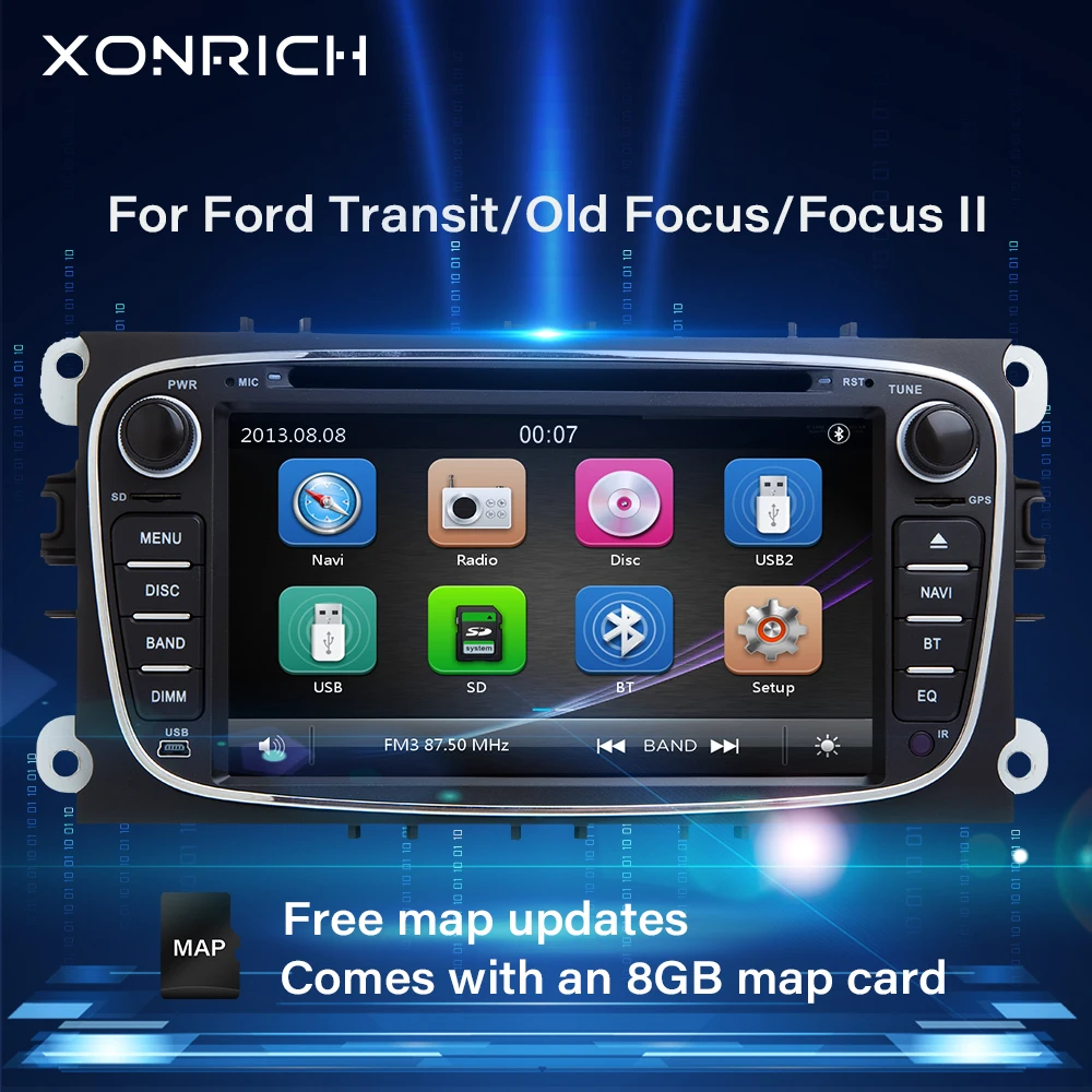 Автомагнитола Xonrich 2 Din DVD плеер для Ford Focus S Max C Mondeo 4 Transit ConnetGalaxy Kuga Multimeida GPS