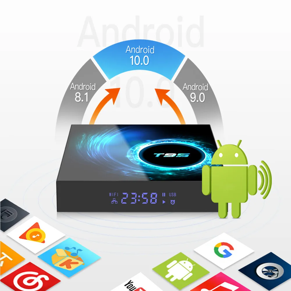 ТВ-приставка T95 на android 10 4k 6k 4 + 32/64 ГБ | Электроника