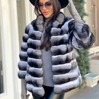 winter women natural rex rabbit fur coat stand collat 2021 new trendy woman high street full pelt genuine rex rabbit fur jacket