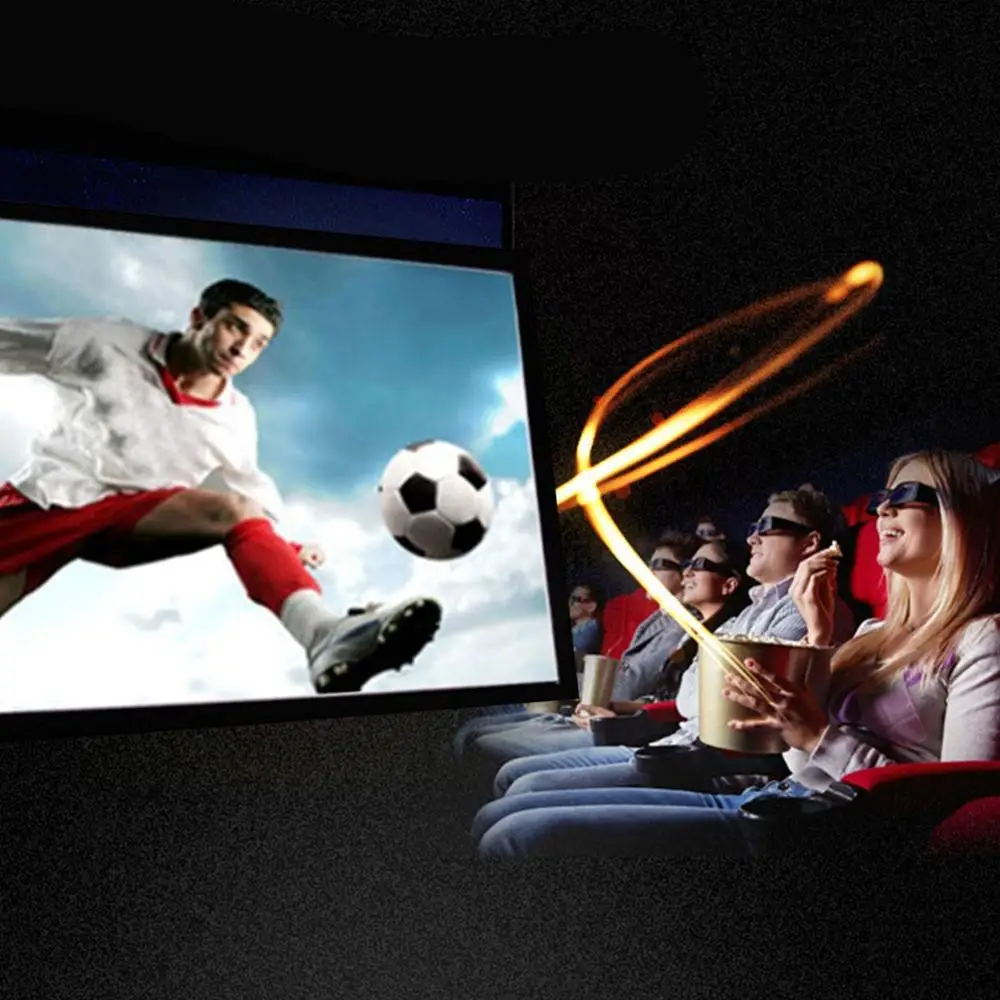 Портативный тканевый проекционный экран 120 дюймов складной 3D HD для домашнего