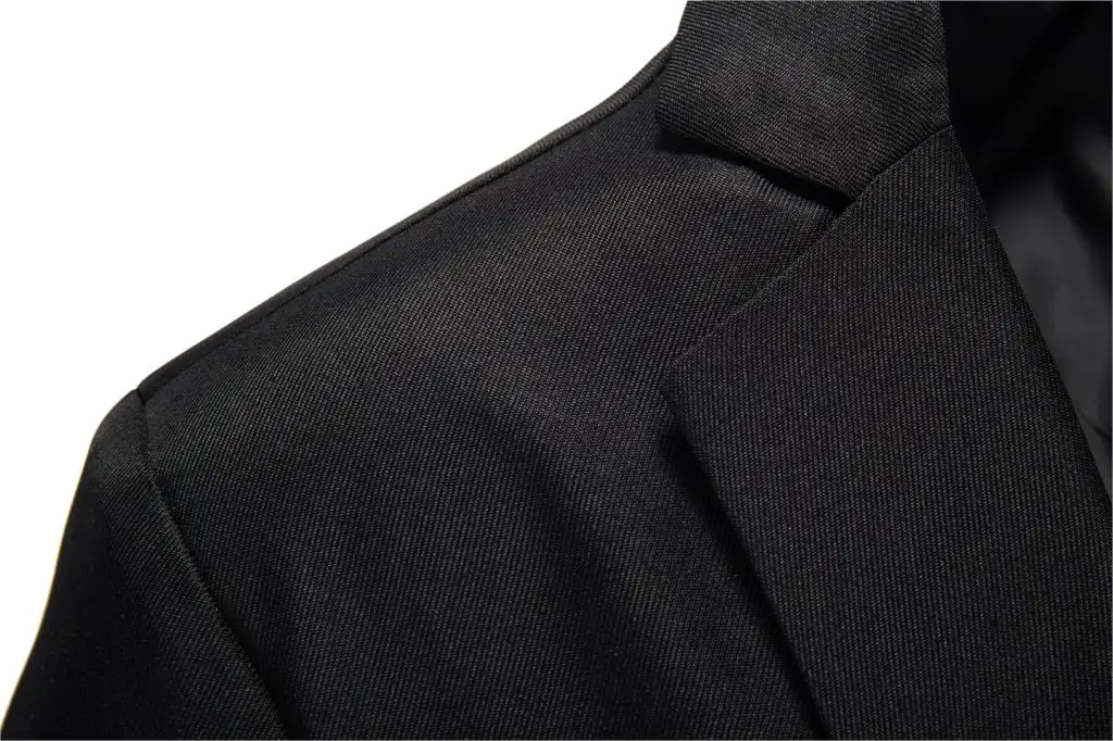 

Wedding Prom Men's Suit Solid V-neck Pocket Decoration Button Fit Businesss Work Wear Formal Male Coat