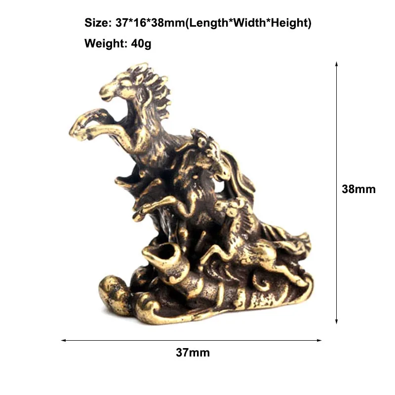 Маленькая статуя из твердой латуни для бега украшения дома курильница гостиной