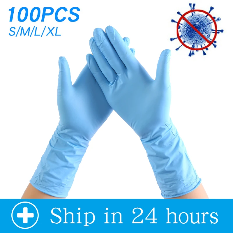 100 шт. одноразовые латексные перчатки белые Нескользящие кислотные и щелочные