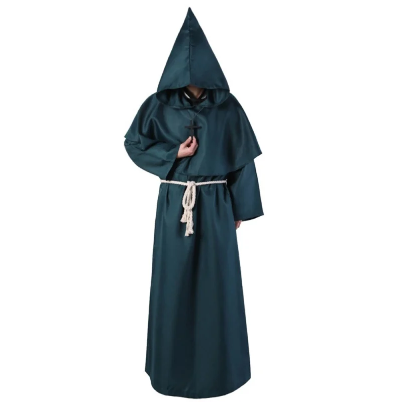 Хэллоуин монах с капюшоном мантия накидка Friar Средневековый Ренессанс Priest