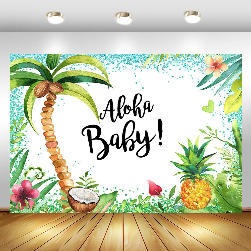 Tropical Fruit Birthday Party Photography Background Aloho Baby Shower Photo Coconut Tree Pineapple Backdop Decor |