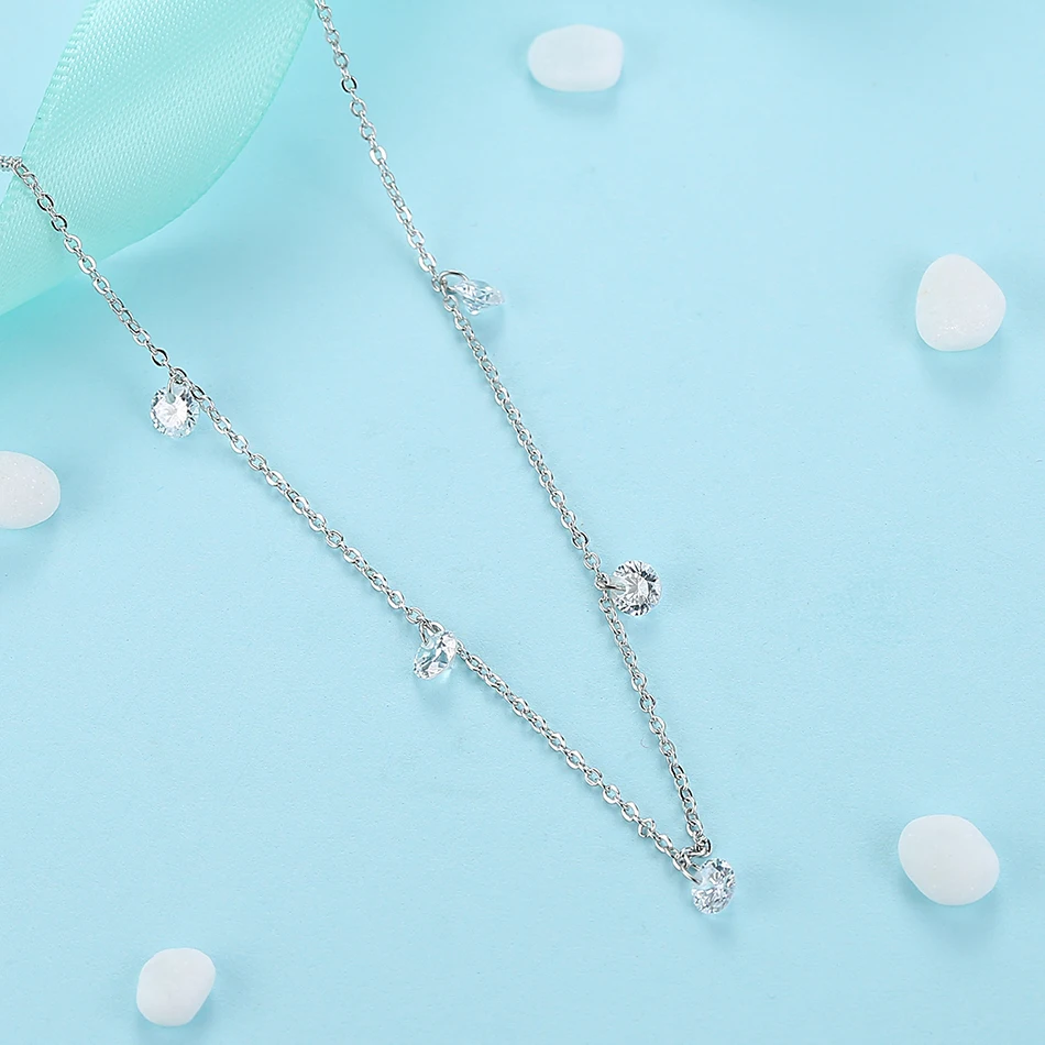 Женское Ожерелье чокер из серебра 2020 пробы с фианитами|Ожерелья| |