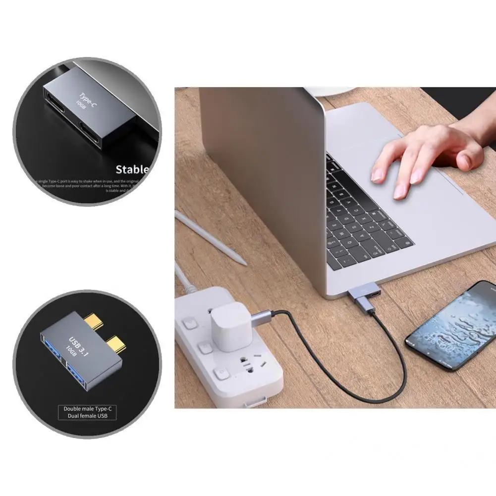 

High-quality Converter Delicate Touch Mini Type-C Adapter Double Type-C to USB 3.0 Charging Adapter Charging Adapter