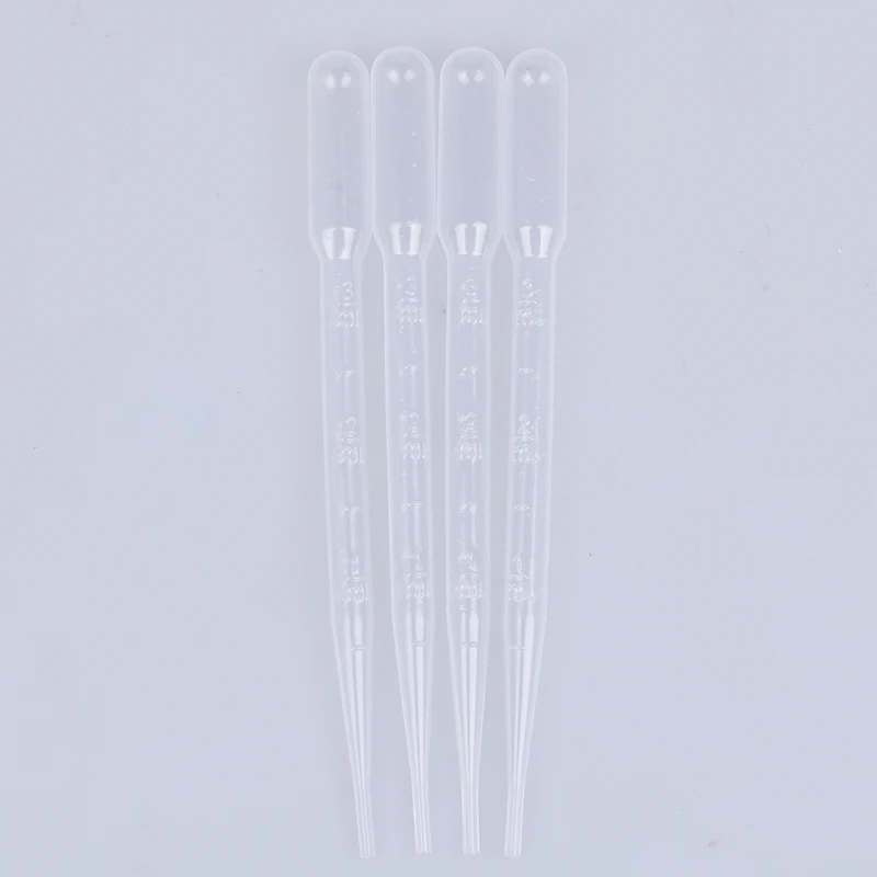 

4Pcs 3ML Disposable Plastic Pipettes Eye Dropper Transfer Graduated Pipettes Lab Experiment Supplies Makeup Tools