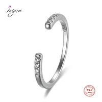 real 925 sterling silver rings white zircon opening ring for women fine jewelry simple classic oxidized silver ring wholesale