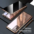 360 Полностью покрывающий магнитный металлический флип-чехол для Samsung Galaxy Note 20 Ultra Note20, чехлы из закаленного стекла для Note 20, чехлы для конфиденциальности Euti