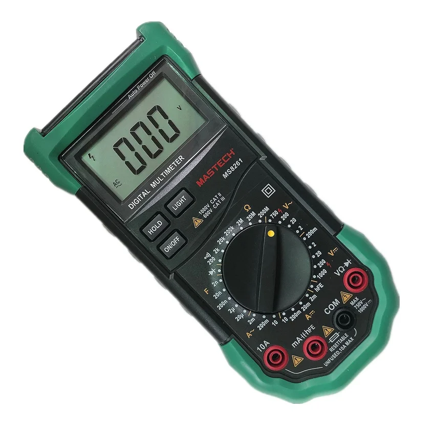 MASTECH MS8261 Digital Multimeter 3 1/2 AC DC V/ACapacitance Resistance Transistor Tester Meter