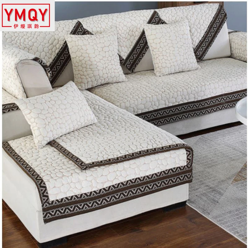 YMQY Europe Style Cotton Fabric Sofa Cover Soft Slip Resistant Couch Slipcover Seat Towel Leather Corner CoversH | Дом и сад