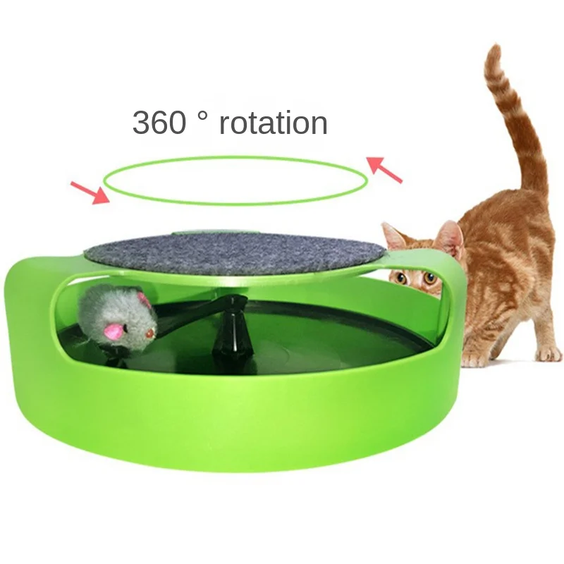 

Cat Turntable Pet Automatic Toy Tease Cats Interactive Mouse Running Along The Track Toy Smart Teasing Cat Stick Crazy Game