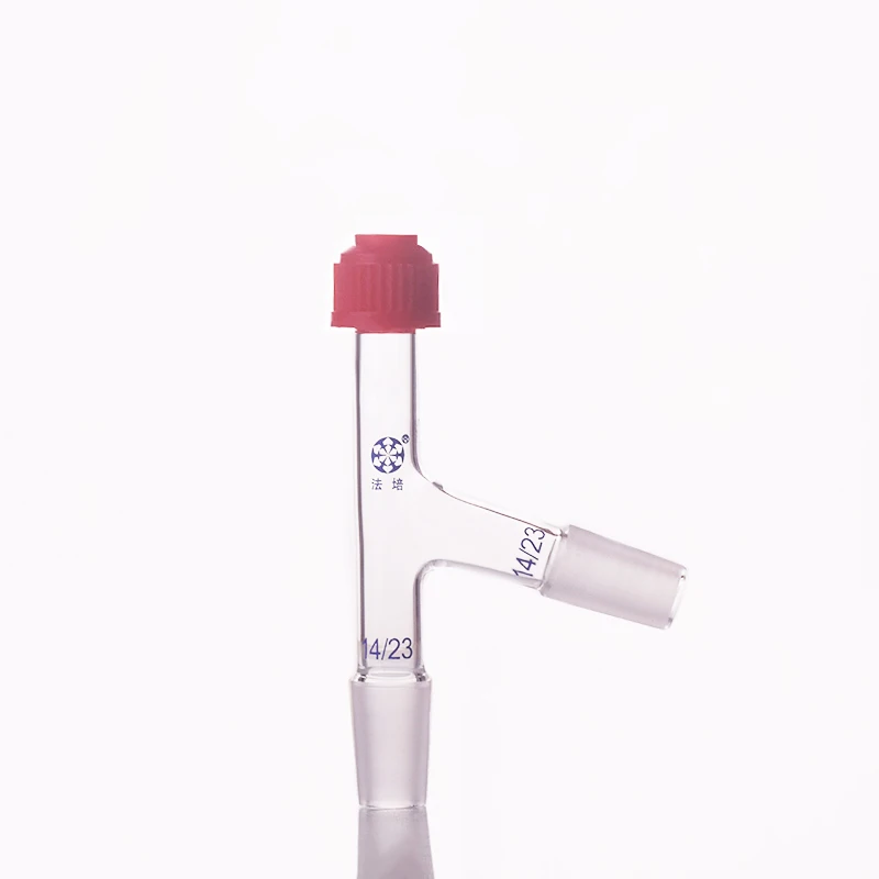 Distillation Adapter,75 Degree with Chem-Thread,Down joint 14/23,Side joint 14/23,Screw distillation head with cap nut