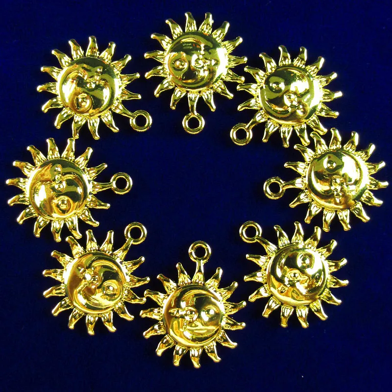 

20 шт. 40 г резные тибетские золотые подвески в виде солнца из бисера 20x15x2 мм SH6293