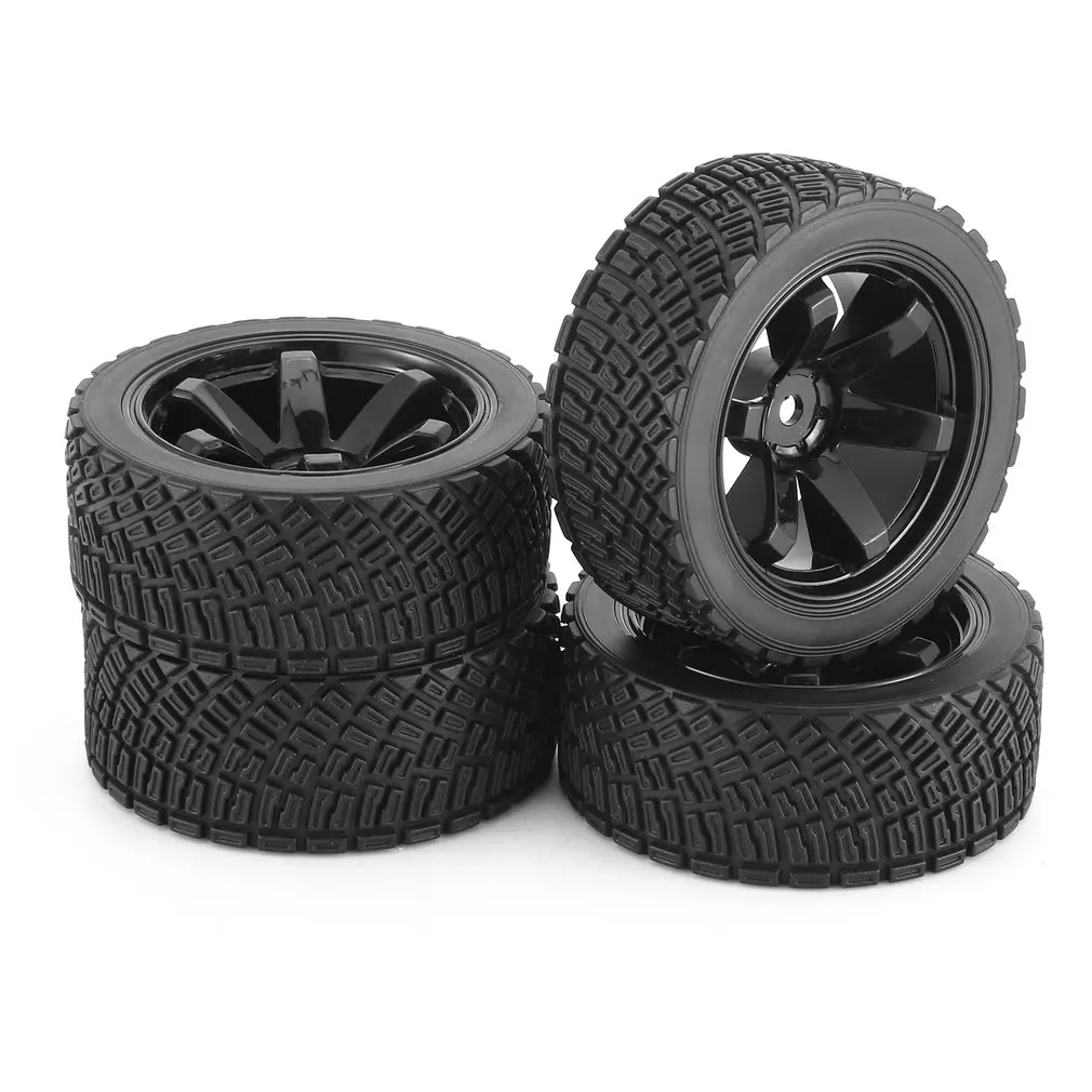 

4 Pcs Tires And Wheels Rim Complete For 1 / 10 Flat Sports Car Pull Car HSP94123 LC PTG-2 Fine Workmanship