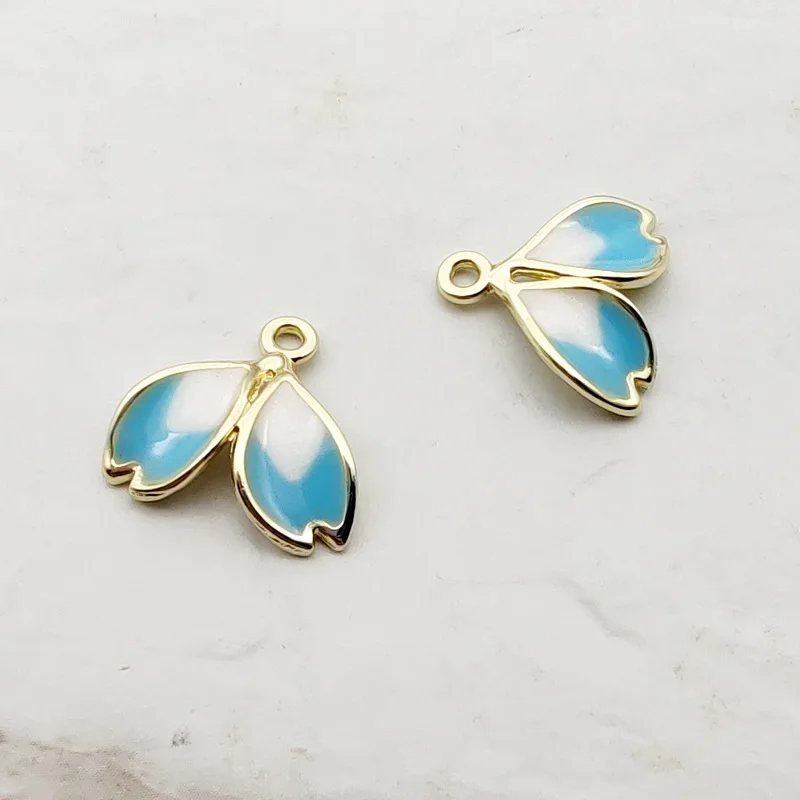 

10pcs 17*17mm Enamel Leaves Charm for Jewelry Making Cute Earring Pendant Bracelet Necklace Charms Diy Design Charms
