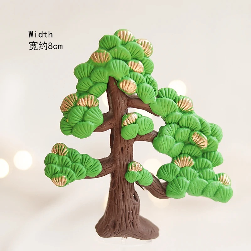 Clay pine 8cm Долговечность, топпер для торта с надписью «Grandpa», украшение для дня рождения, китайский Fuzi, благословение, принадлежности для выпечки, десерт, подарки для любви - Цвет: Clay pine 8cm