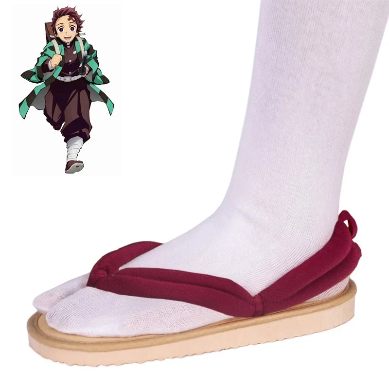 EUR Size Demon Slayer Cosplay Shoes Kimetsu No Yaiba Kamado Tanjirou Clogs Sandals Kamado Nezuko Geta Kochou Shinobu Flip Flops