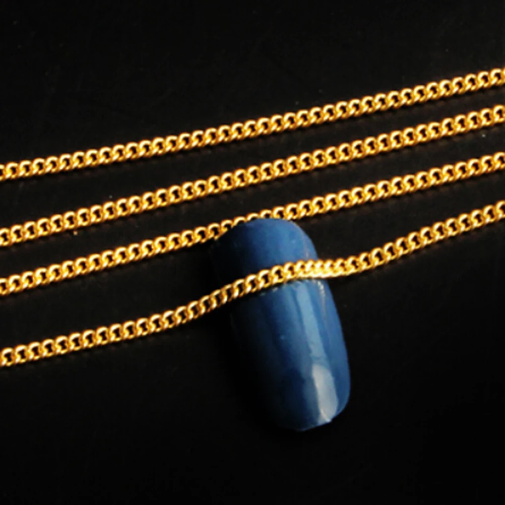 1 м блестящая цепочка для нейл арта наклейки металлическая украшения|Стразы и