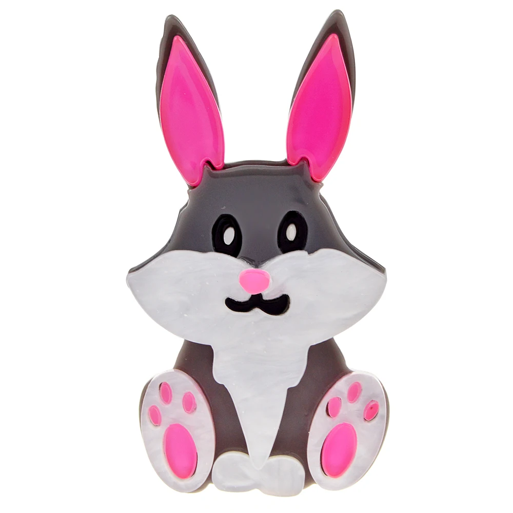 

CINDY XIANG Cute Rabbit Brooches Cartoon Animal Colorful Acrylic Badges Backpack Kids Anime Pins Brooch Friends Jewelry Gifts