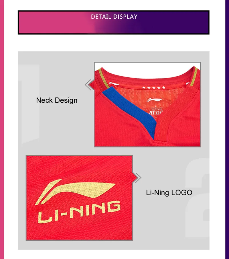 Li-Ning мужской костюм для соревнований по настольному теннису национальная команда спонсор на сухой дышащей подкладке спортивные футболки AAYP081 MTS3090