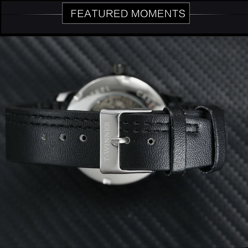 Часы наручные WINNER Мужские механические простые модные брендовые люксовые