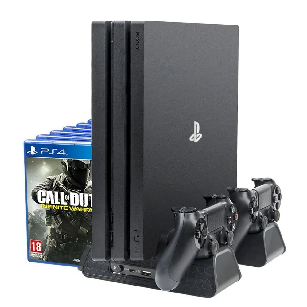 PS4/PS4 Slim/PS4 Pro охлаждающий вентилятор зарядное устройство игровая консоль двойной подставк для зарядки контроллера док-станция для sony Playstation 4