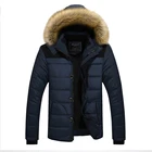 Зимняя Теплая мужская повседневная пуховая куртка, Мужская Толстая однотонная хлопковая куртка с капюшоном, пальто размера плюс, модная верхняя одежда