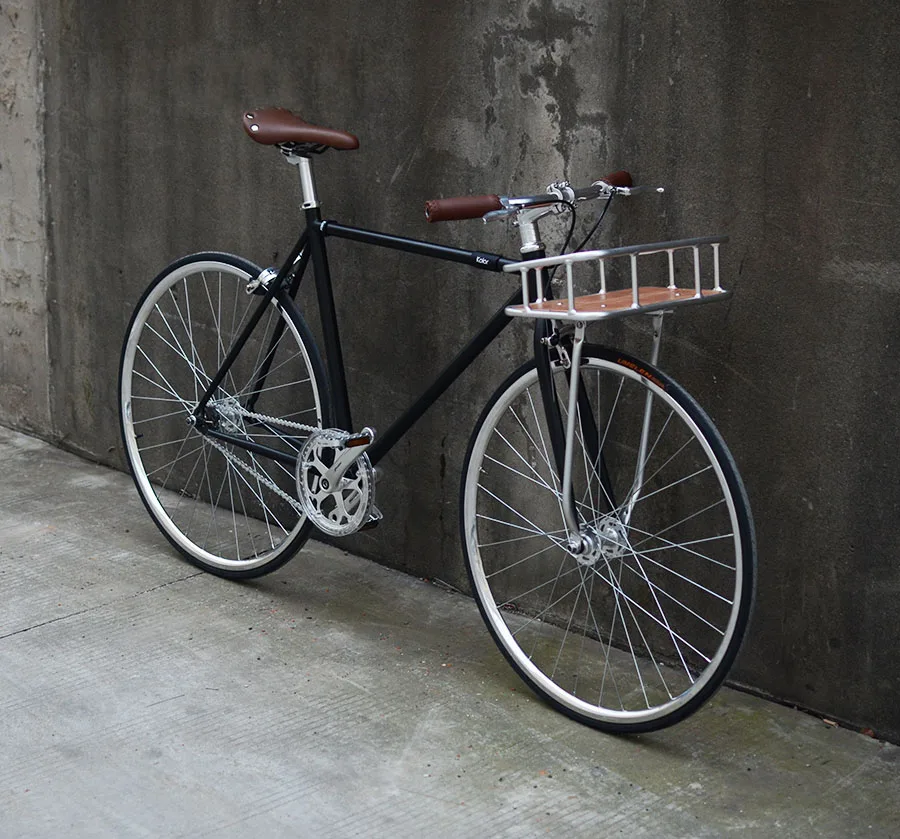 Single speed bike black 700C Fixed Gear Track biycle Road Bike 52cm fixie frame inlcude basket | Спорт и развлечения