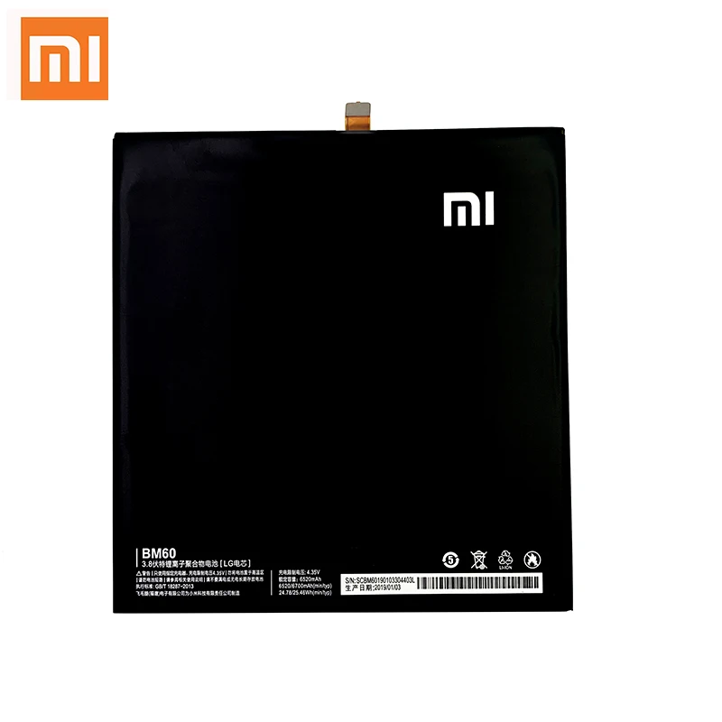 Xiao Mi оригинальный BM60 планшетный Аккумулятор для Xiaomi Pad 1 Mipad1 Mipad A0101 аккумулятор 6520