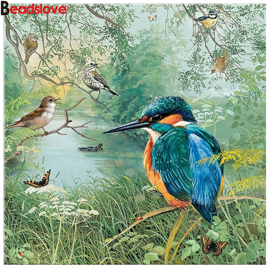 DIY 5D Стразы Мозаика из смолы полная алмазная живопись kingfisher вышивка крестиком