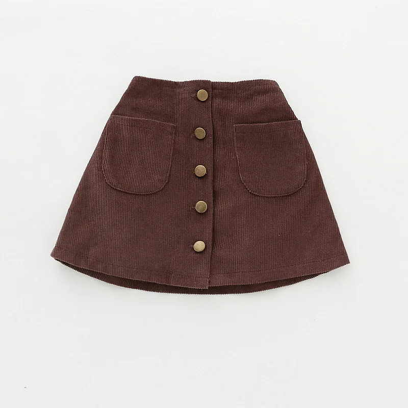 Детские юбки-пачки для девочек Однотонная юбка-пачка на пуговицах Детская одежда