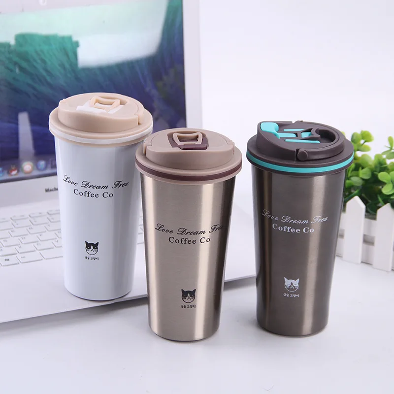 

500ML Thermos Mug Coffee Cup with Lid Thermocup Seal Stainless Steel vacuum flasks Thermoses Thermo mug for Car My Water Bottle