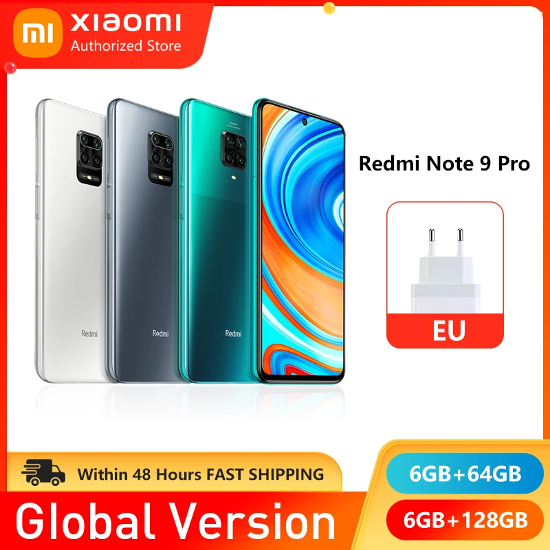 

Смартфон Xiaomi Redmi Note 9 Pro, 128 МП, 6 + 64/750 Гб, Snapdragon G, 8 ядер, Wi-Fi