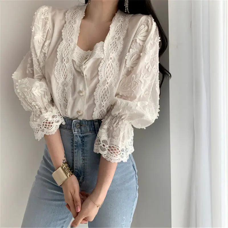 Женская винтажная офисная рубашка Alien Kitty Повседневная Свободная универсальная с