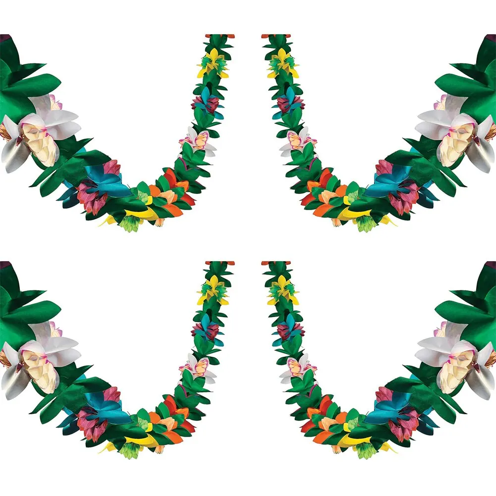3 м цветная тканевая гирлянда в гавайском стиле тропический тип бумажная
